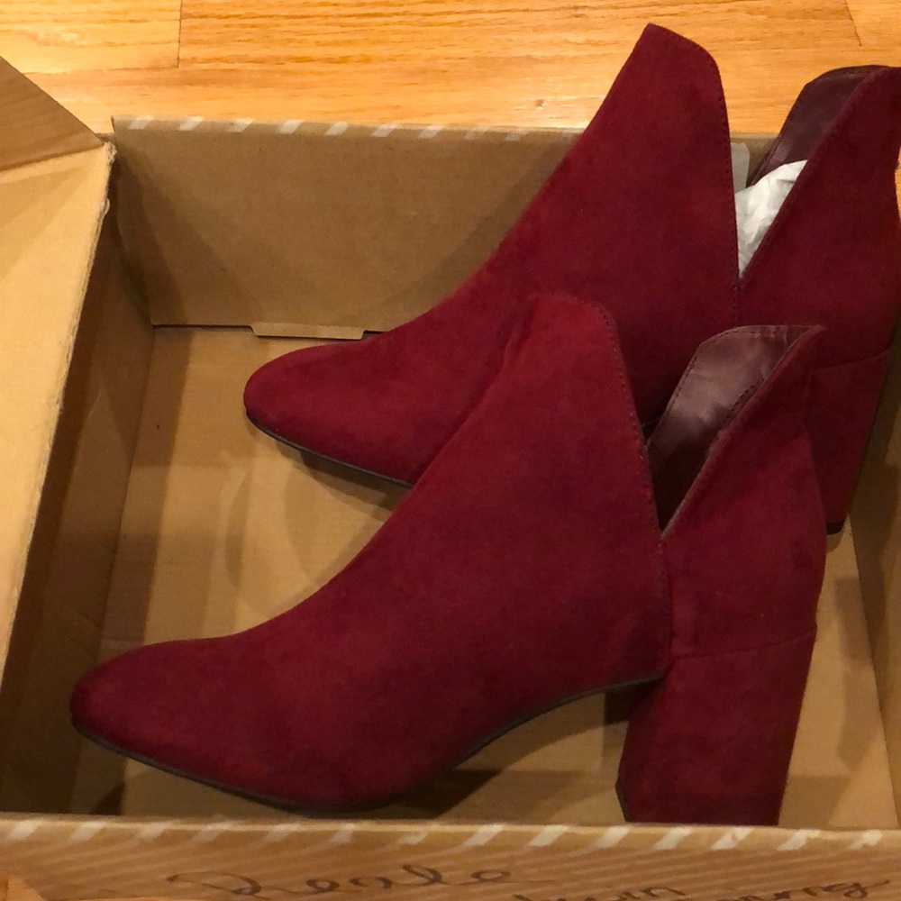 Journee Collection Burgundy Suede Boots